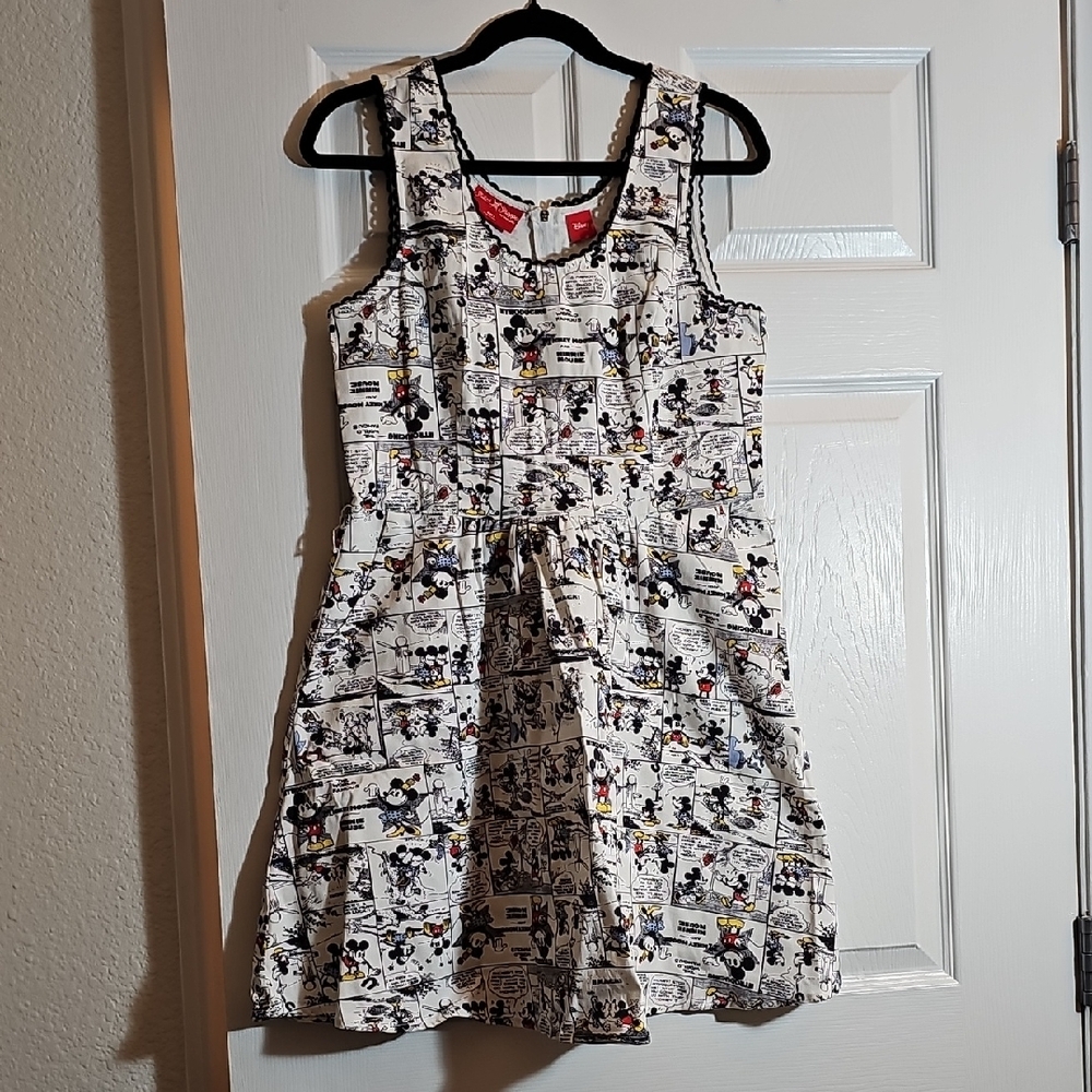 Loungefly Stitch Shoppe White Comic-Print Tank Dress with Black Trim